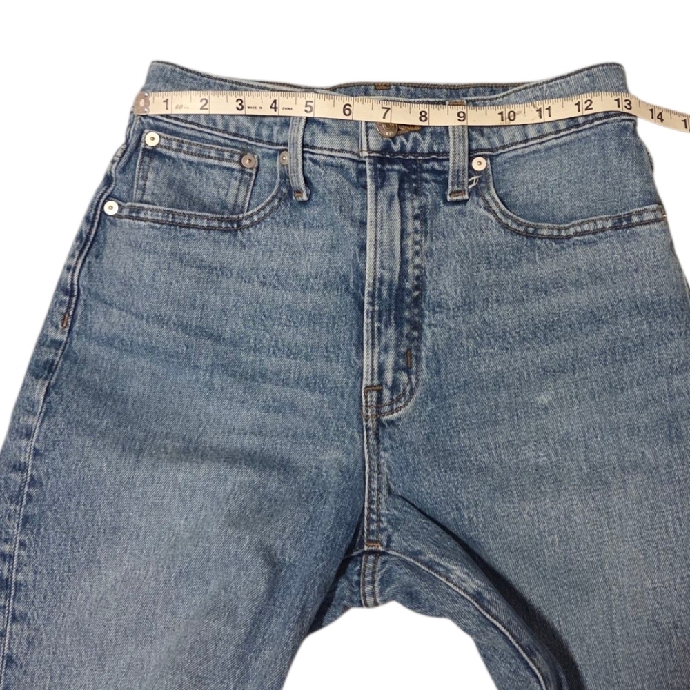 Madewell Perfect Vintage Straight Jean in Kingsbury Wash: Knee-Rip NG247 Size 26 - Picture 4 of 10